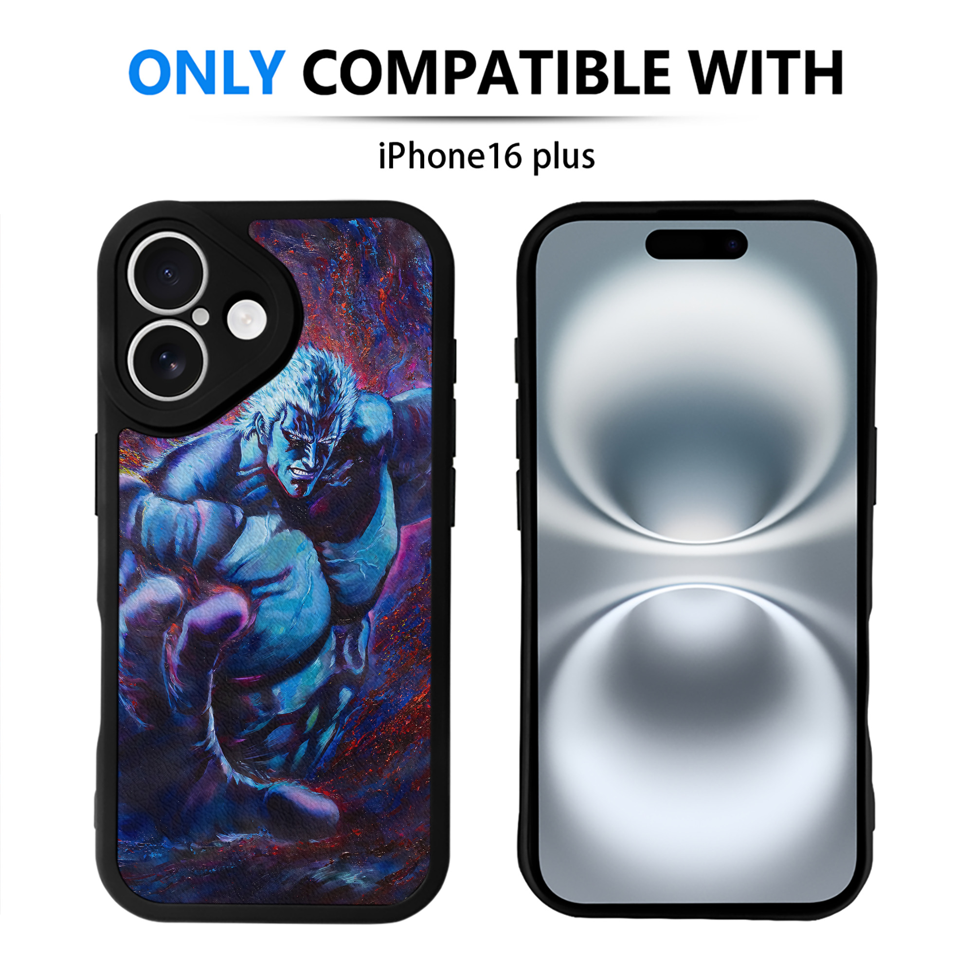 （画像用） 北斗の拳 Fist of the North Star 【iPhone 16シリーズ対応】シリコンスマホケース（レザー調） 材質：シリコン